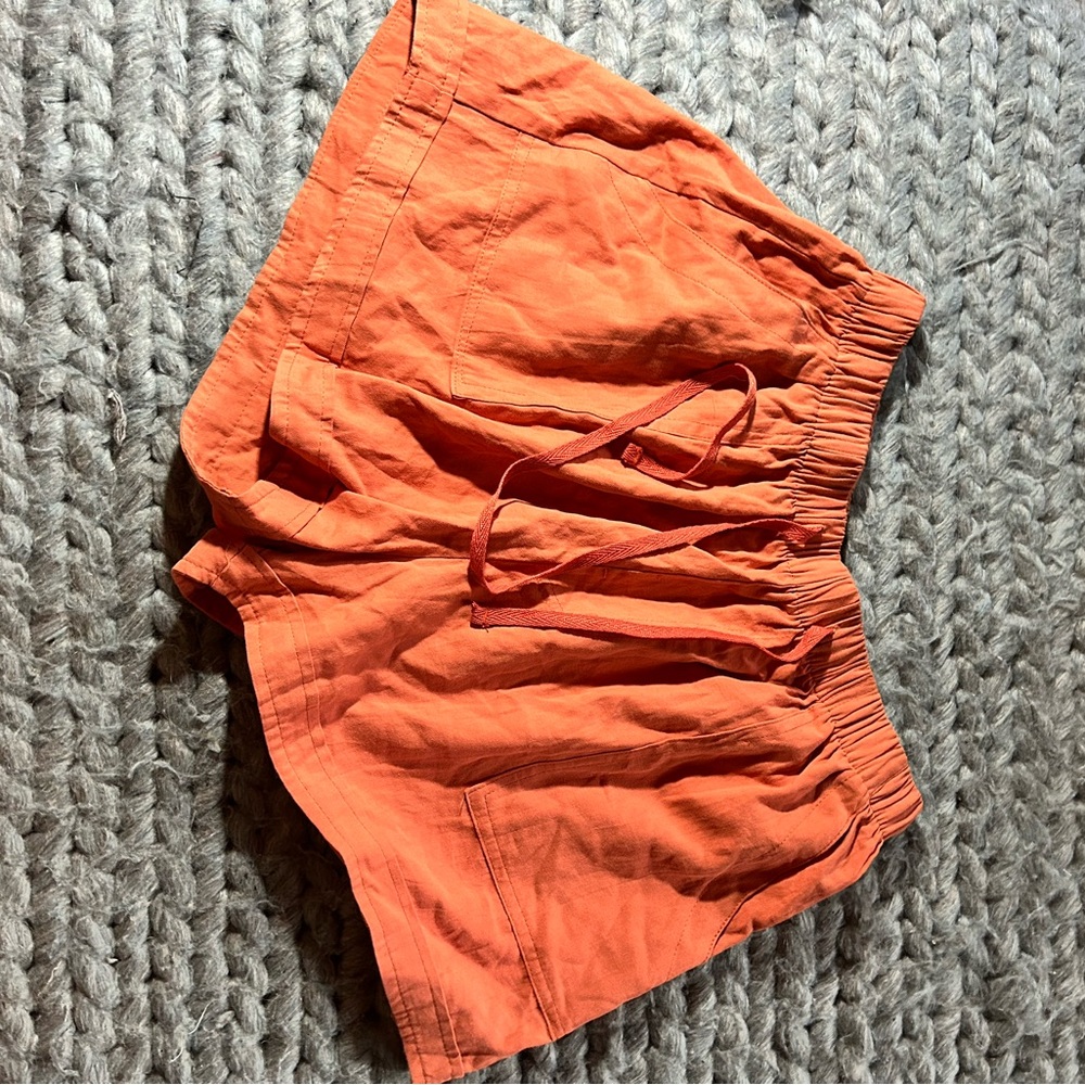 Women's Orange Casual Shorts